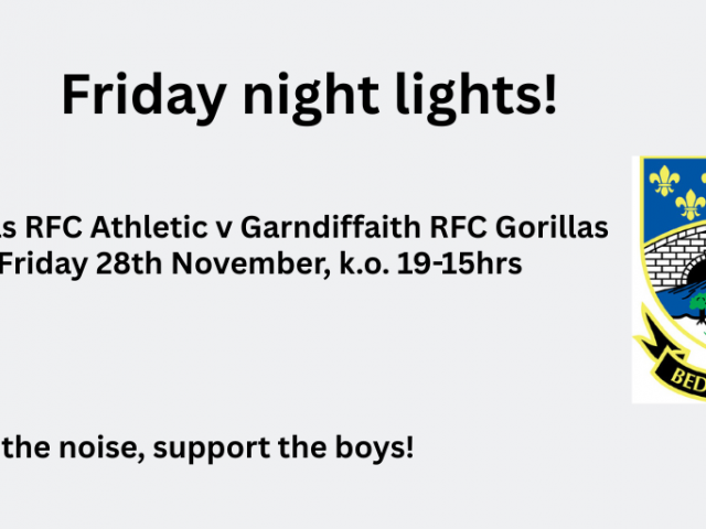 Bedwas RFC Athletic are at home on Friday!